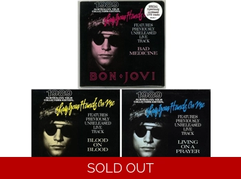 Bon Jovi ‎– Lay Your Hands On Me - Australian Limited Edition 3 x Black Vinyl 7" Singles Housed In A PVC Wallet c/w Hype Sticker